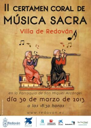 Cartel del Certamen Coral de Música Sacra de la Villa de Redován 2013